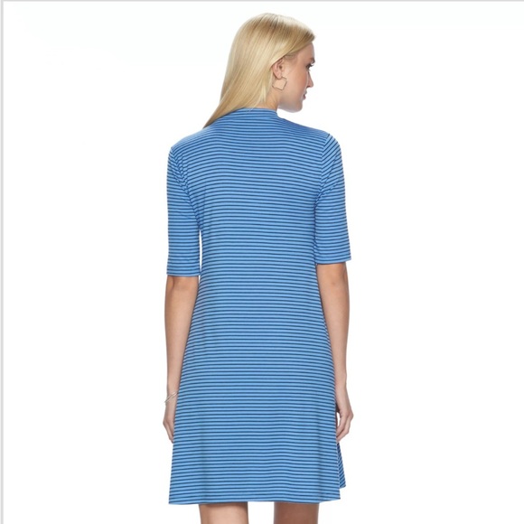 Apt. 9 Casual Blue and Black Striped Midi Dress - Picture 12 of 12